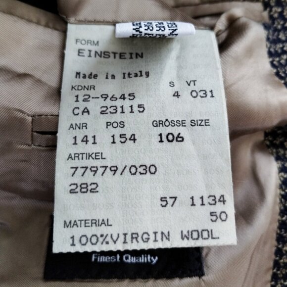 HUGO BOSS Blazer Mens Size 40L Black Brown Einstein Wool Sport Coat Houndstooth - Picture 4 of 11